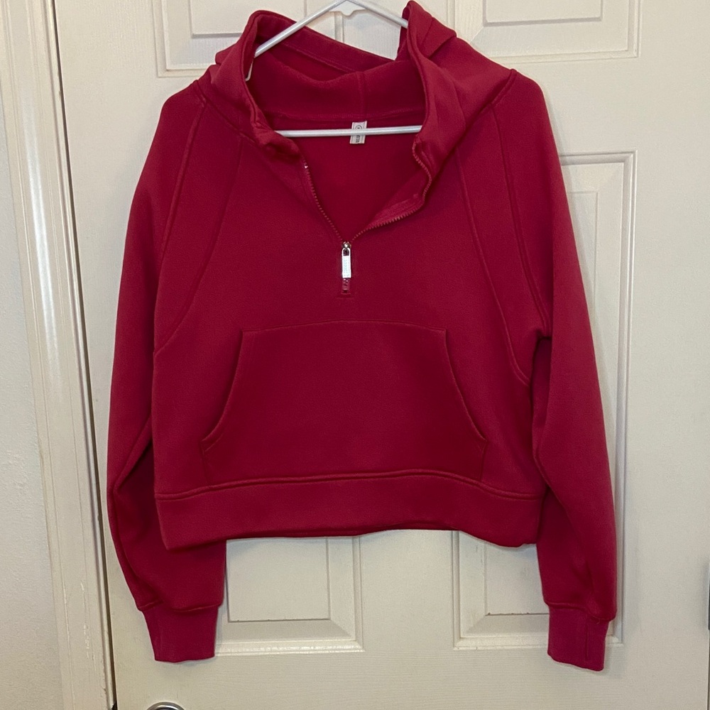 Laslulu Scuba‎ style quarter zip women's pull over with front pocket size M